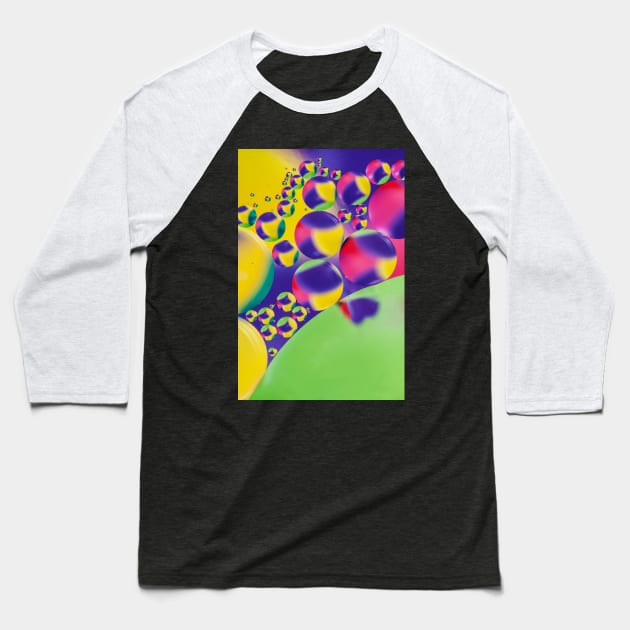 Colorful close up of oil drops in water Baseball T-Shirt by philippemx